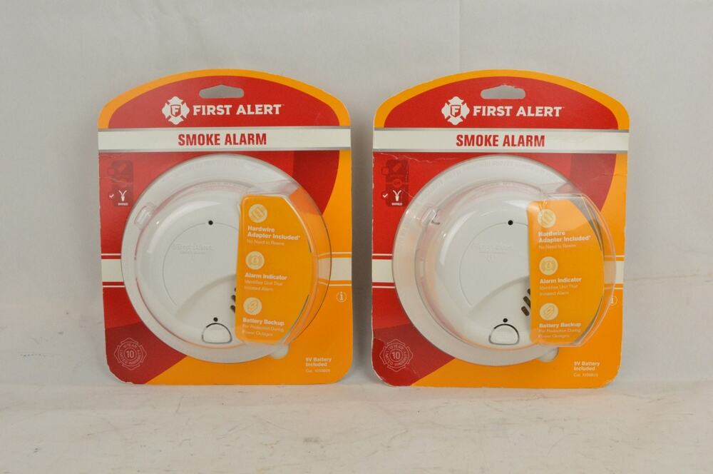 2 Pack First Alert 9120B Hardwired Smoke Alarm Fire Detector